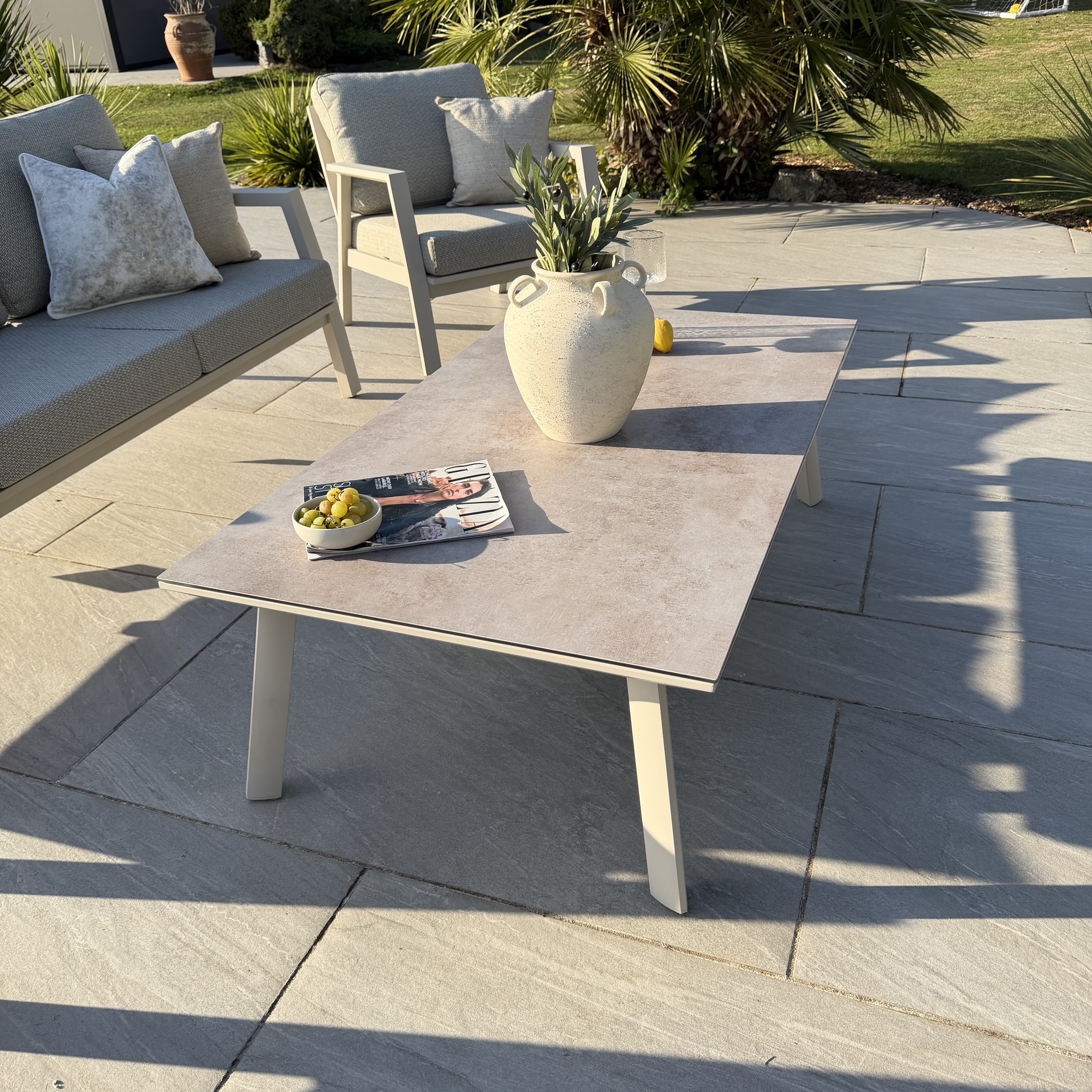 Nova - Phoenix 3 Seater Sofa Set with Rectangular Coffee Table - Pebble